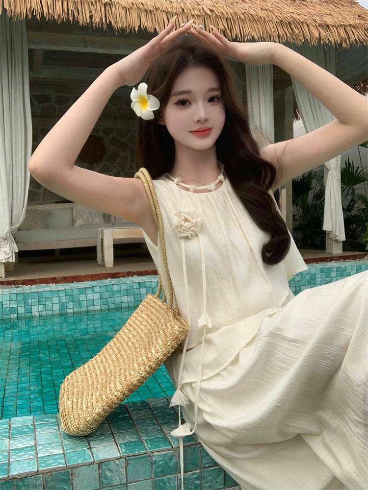 Light Color Sleeveless Tank Long Dress for Women 2025 Summer - Image 2