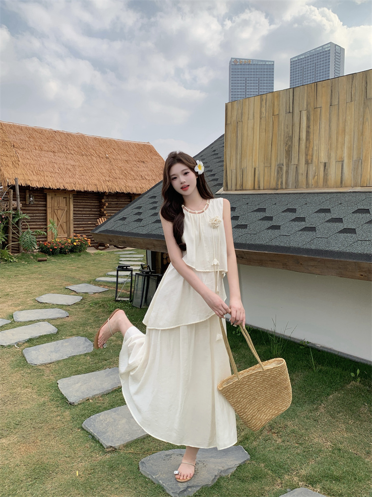 Light Color Sleeveless Tank Long Dress for Women 2025 Summer - Image 3