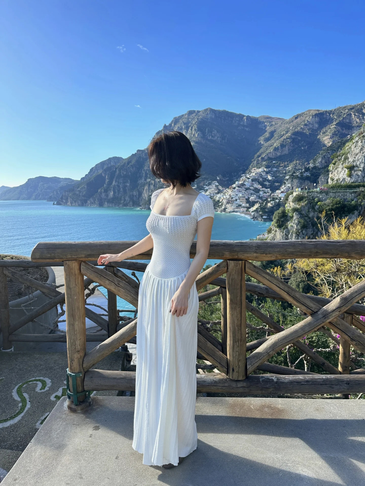 Summer New Knitted Pleated Dress Handmade Beaded Long Dress