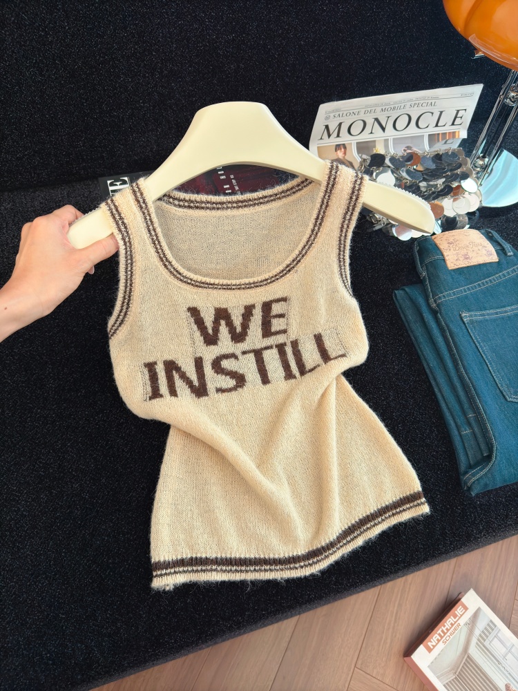 Sexy Sweet Cool Sleeveless Knit Vest for Women Fall Layering Slimming Top