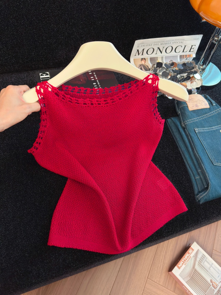 Women's Knit Lace Trim Sleeveless Tank Top Fall 2026 - Image 2